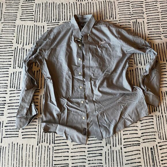 Eddie Bauer Blue and Gray Men's Collared Dress Shirts Large - Picture 3 of 4